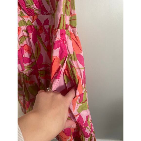 Taylor Pink Tropical Floral Print Ruffle Mini Dress - Picture 10 of 12
